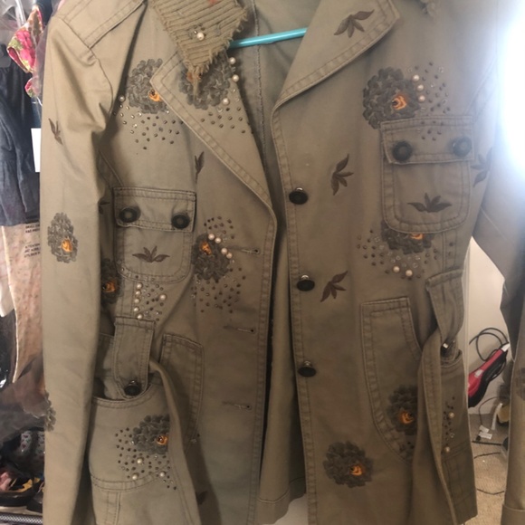 Sugar Lips Embroidered Belted Jacket Sz S - Picture 2 of 4